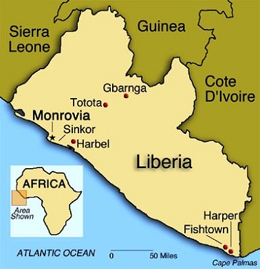 map of liberia. Liberia - Map of Liberia