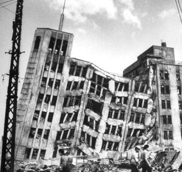 Fukui earthquake in June 28, 1948 - Damaged buildings