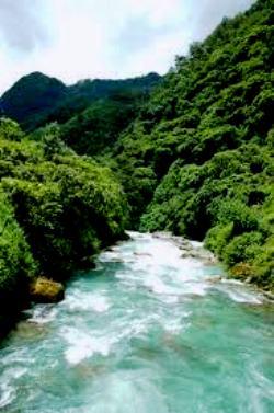 Motua, China - Powerful river