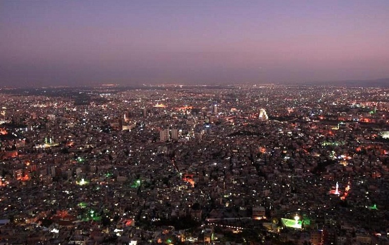 Damascus in Syria - Night view