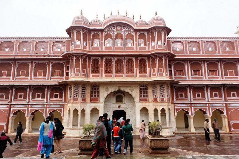 Jaipur in India - Facade in City Palace complex