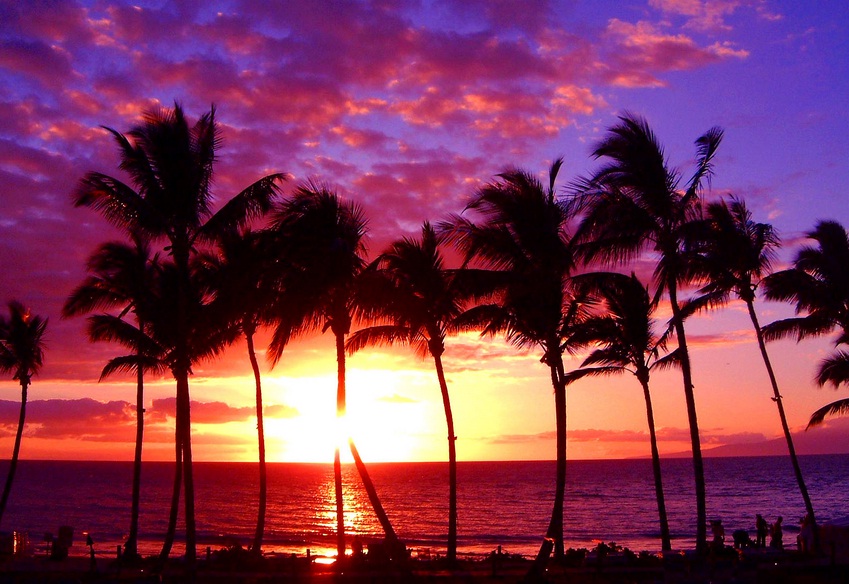 Maui in Hawaii - Beautiful sunset on Maui island