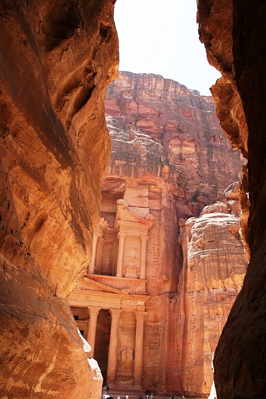 Petra in Jordan - Siq with the view of Al Khazneh 