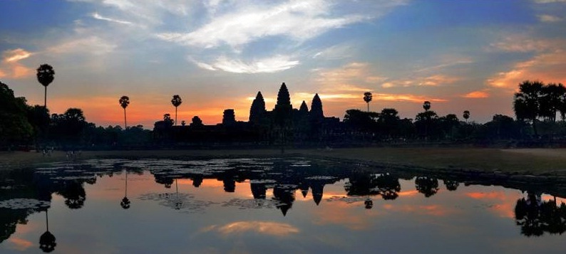 Angkor Wat in Cambodia - Night view of Angkor Wat