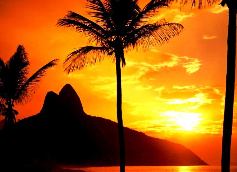 Rio de Janeiro, Brazil - Charming sun set at the beach