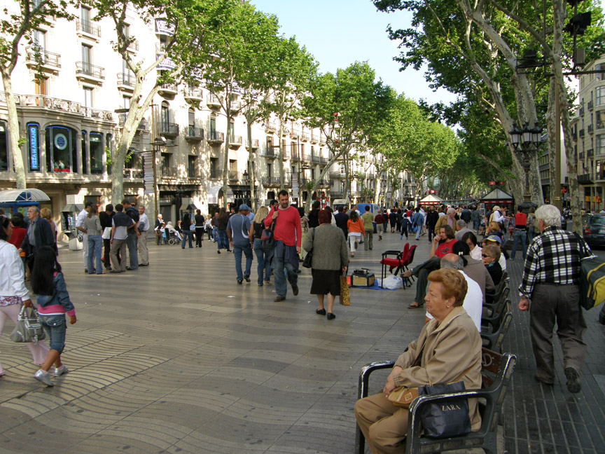 La Rambla - La Rambla iconic street of Barcelona