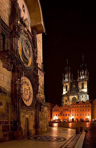 The City Hall and Prague Astronomical Clock - Night view