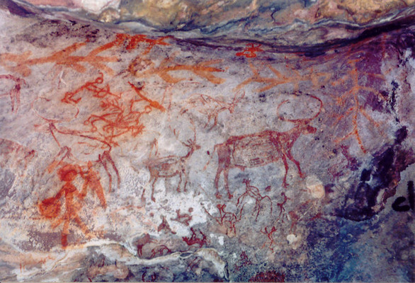 India  - Early traces of human life in Bhimbetka