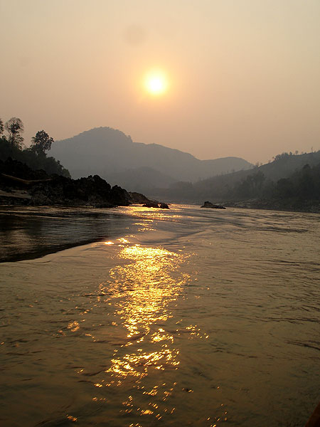 Laos - Mekong river at sunset