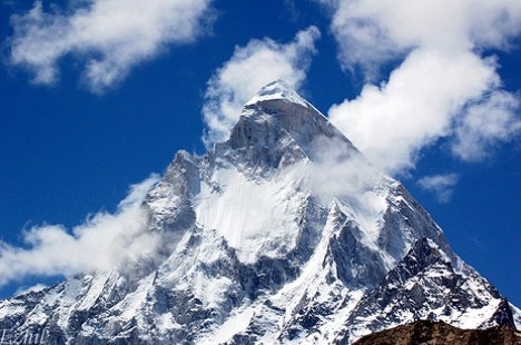Mount Shivling, Himalaya Mountains in India - Mount Shivling view