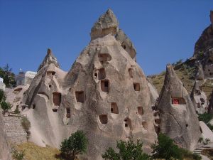 Fairy chimney houses in Cappadocia, Turkey