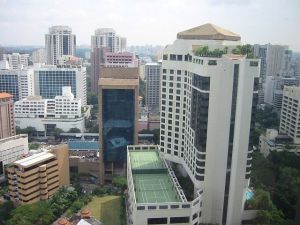 Holiday Inn Atrium Rooftop tennis court in Singapore