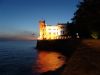 picture Night view Miramare Castle in Trieste, Italy