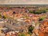 Aerial view of Bruges and the City Hall