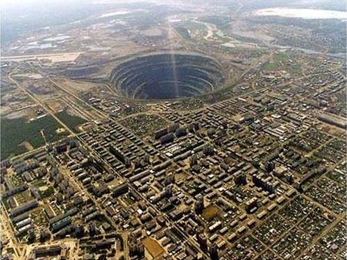 The Mirny Diamond Mine, Russia - The Mirny Diamond Mine aerial view
