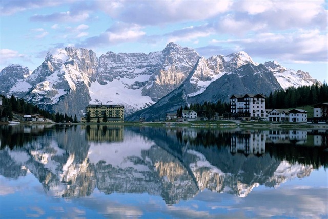 The Dolomites - Misurina Lake and Dolomites on the background