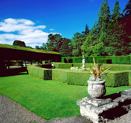 Glamis Castle in Scotland, UK - Lush gardens