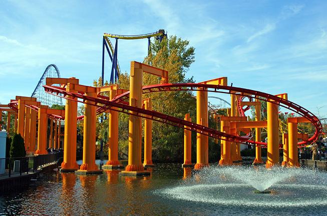 Cedar Point Amusement Park in Ohio, USA - Iron Dragon