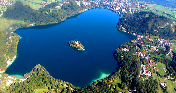 Lake Bled in Slovenia - Aerial view