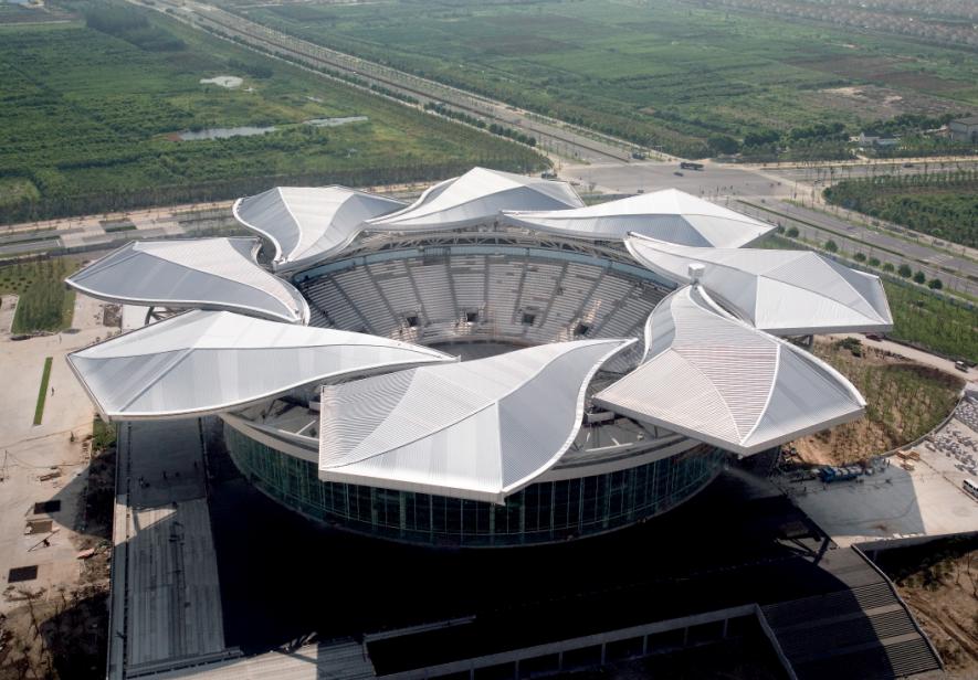 Qi Zhong stadium in Shanghai - Aerial view