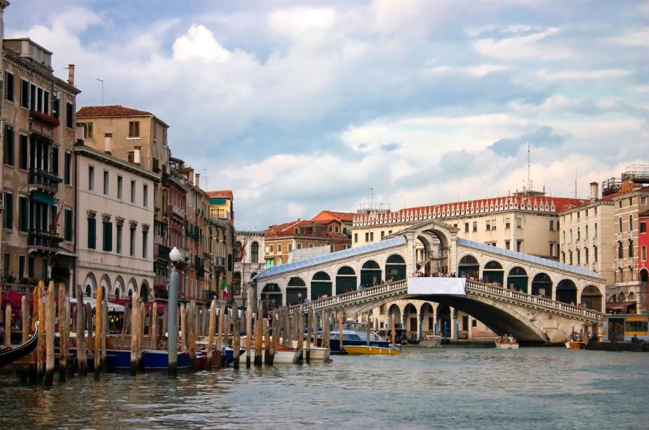 Venice in Italy - Rialto Bridge Grand Canal in Venice 