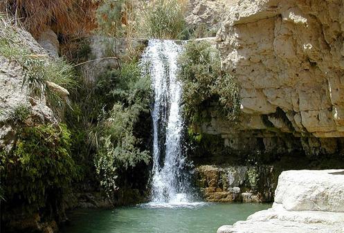 Ein Gedi in Israel - Waterfall at Ein  Gedi