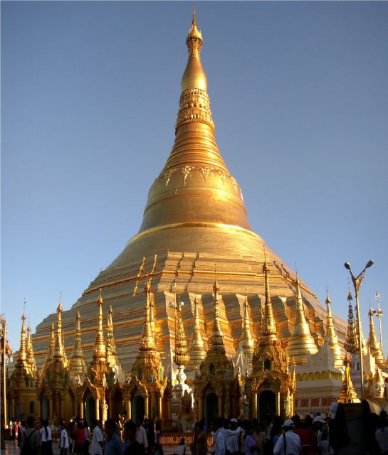 Shwedagon Pagoda in Burma - Front view of the temple