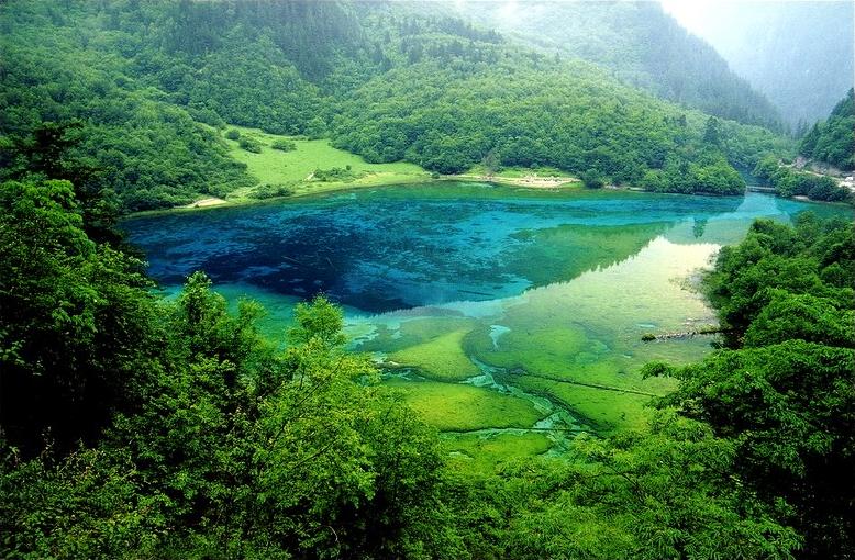 The Five-Flower Lake in China - Aerial view