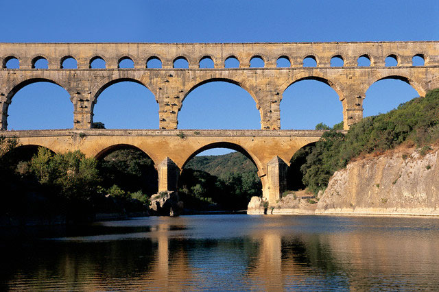 Pont du Gard in France - Panoramic scenery