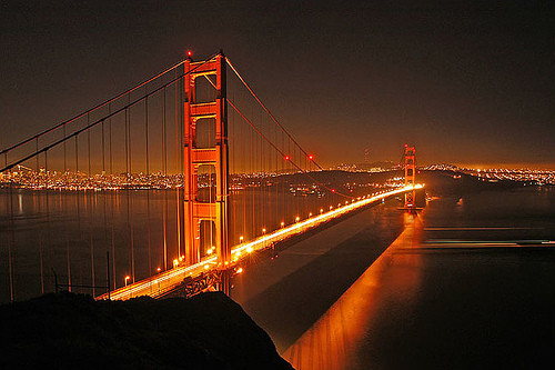Golden Gate Bridge in USA - Golden Gate Bridge at night