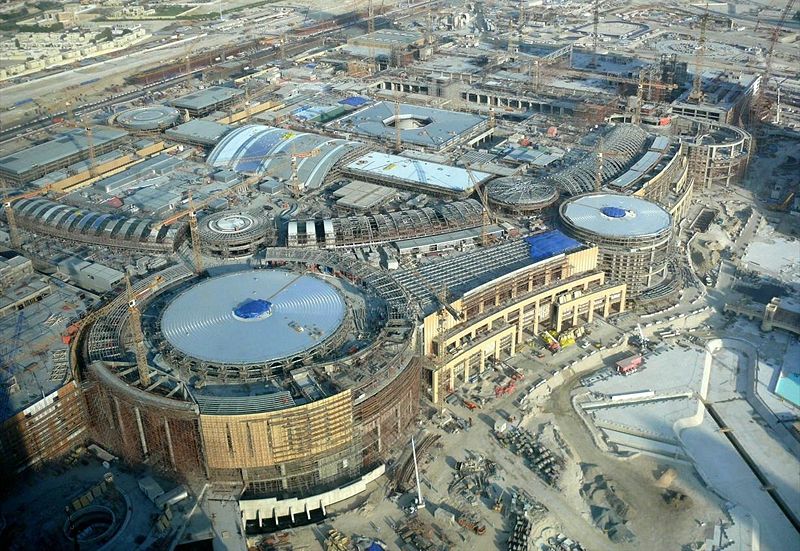 Dubai Mall in Dubai, United Arab Emirates - Aerial view