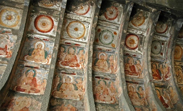Ajanta Caves in Maharashtra, India  - Ancient paintings