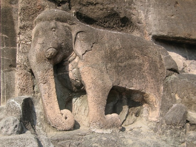 Ajanta Caves in Maharashtra, India  - Cave carving