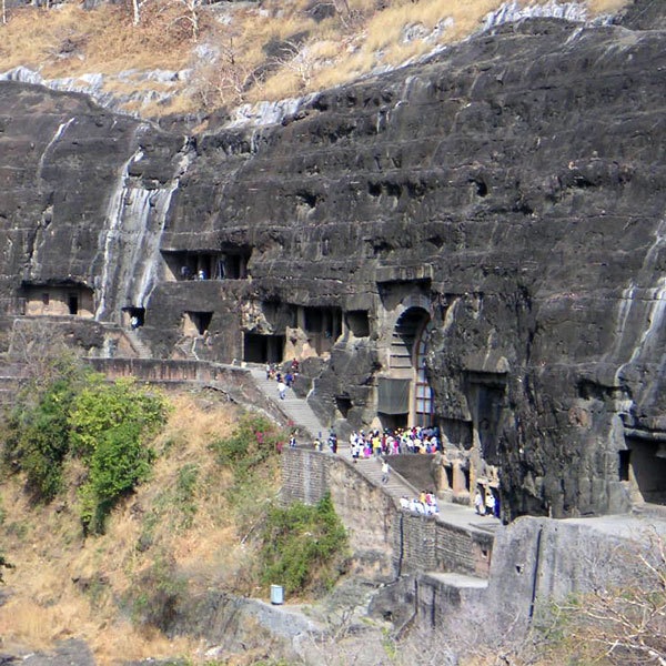 Ajanta Caves in Maharashtra, India  - General view
