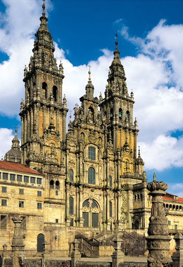 Santiago de Compostela Cathedral in Spain - Beautiful facade