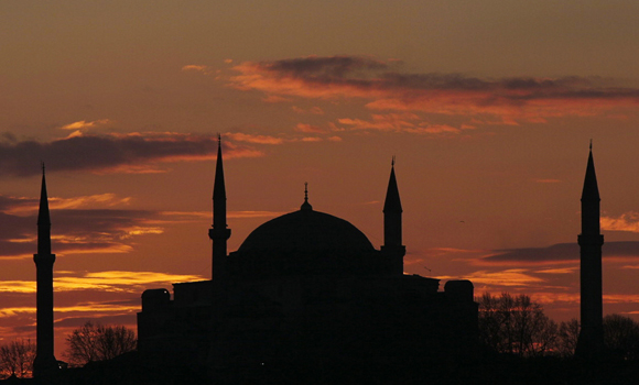 Hagia Sophia in Istanbul, Turkey - Night view
