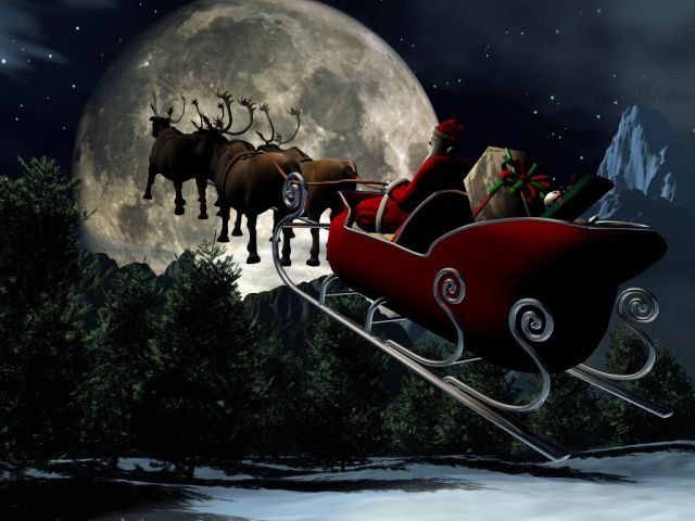Christmas - Santa Claus with reindeer
