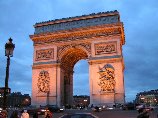 Champs-Élysées in Paris, France - Arc de Triomphe