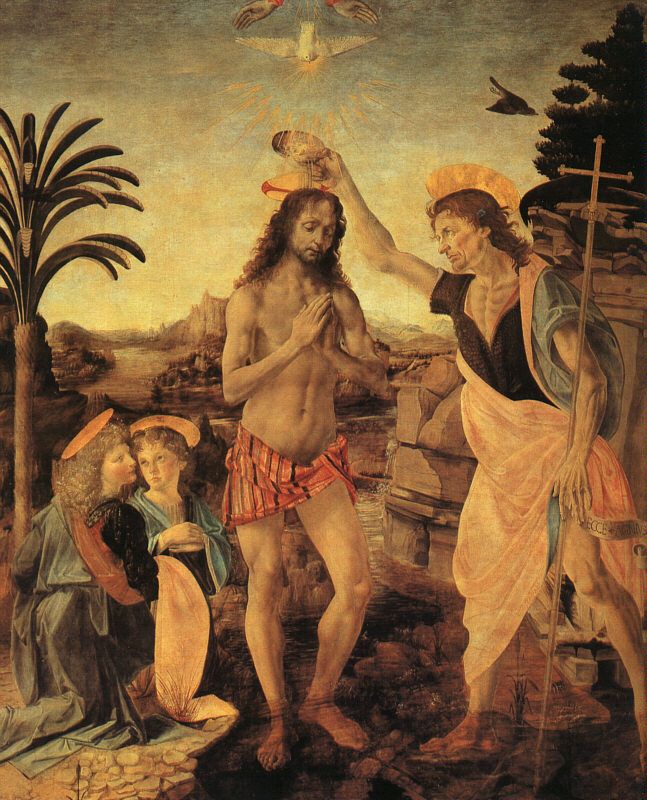 Uffizi Gallery - The Baptism of Christ by Andrea del Verrocchio