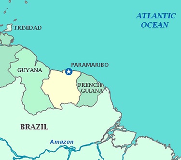 Suriname - Map of Suriname