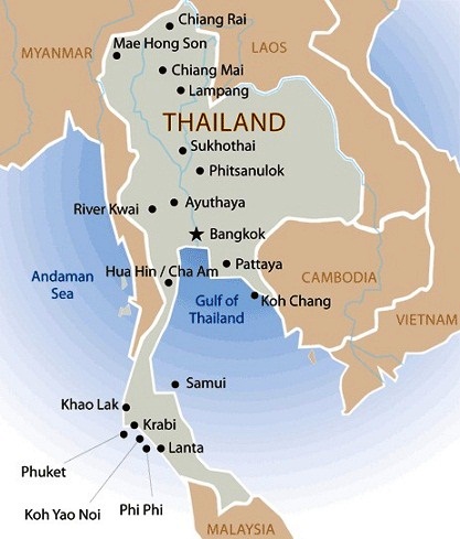 Thailand - Map of Thailand