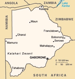 Botswana - Map of Botswana