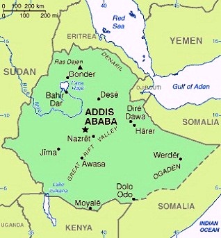 Ethiopia - Map of Ethiopia