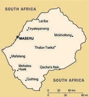 Lesotho - Map of Lesotho
