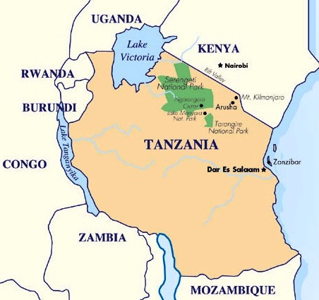 Tanzania - Map of Tanzania