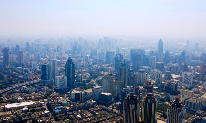 Bangkok in Thailand - Aerial view of Bangkok