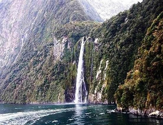   Milford Sound  - picturesque waterfall