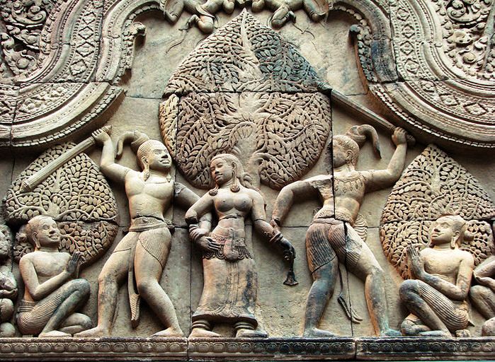 Angkor Wat in Cambodia - Pediment from Banteay Srei