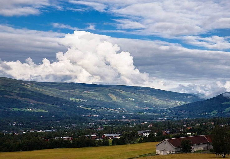 The town of Lillehammer - Panoramic view