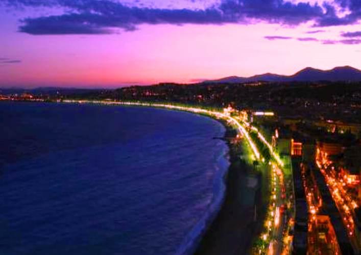 Nice, France - Beach view in the evening